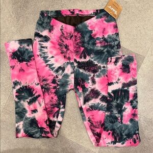 Vibrant Tie-Dye Leggings - Pink and Black